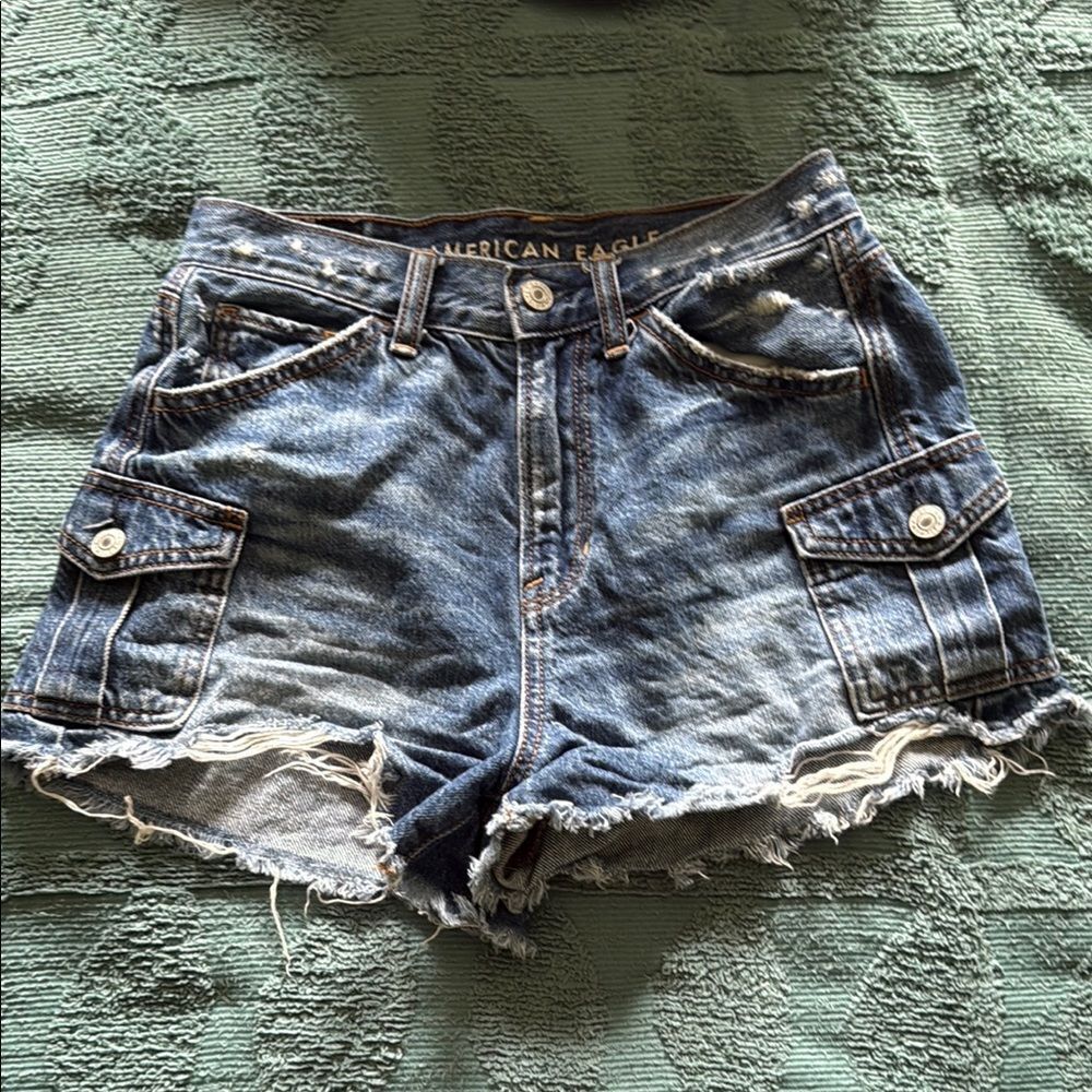 American Eagle Outfitters Super Hi-Rise Festival Denim Shorts Size 0